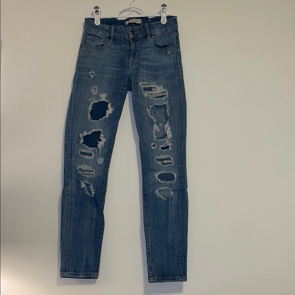 Guess Ripped Blue Boyfriend Jeans